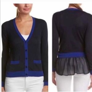 CAbi Michelle Hi Low ruffle cardigan size Medium